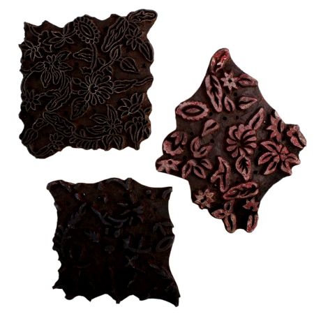 Set of 3 Piece New Wooden Printing Block